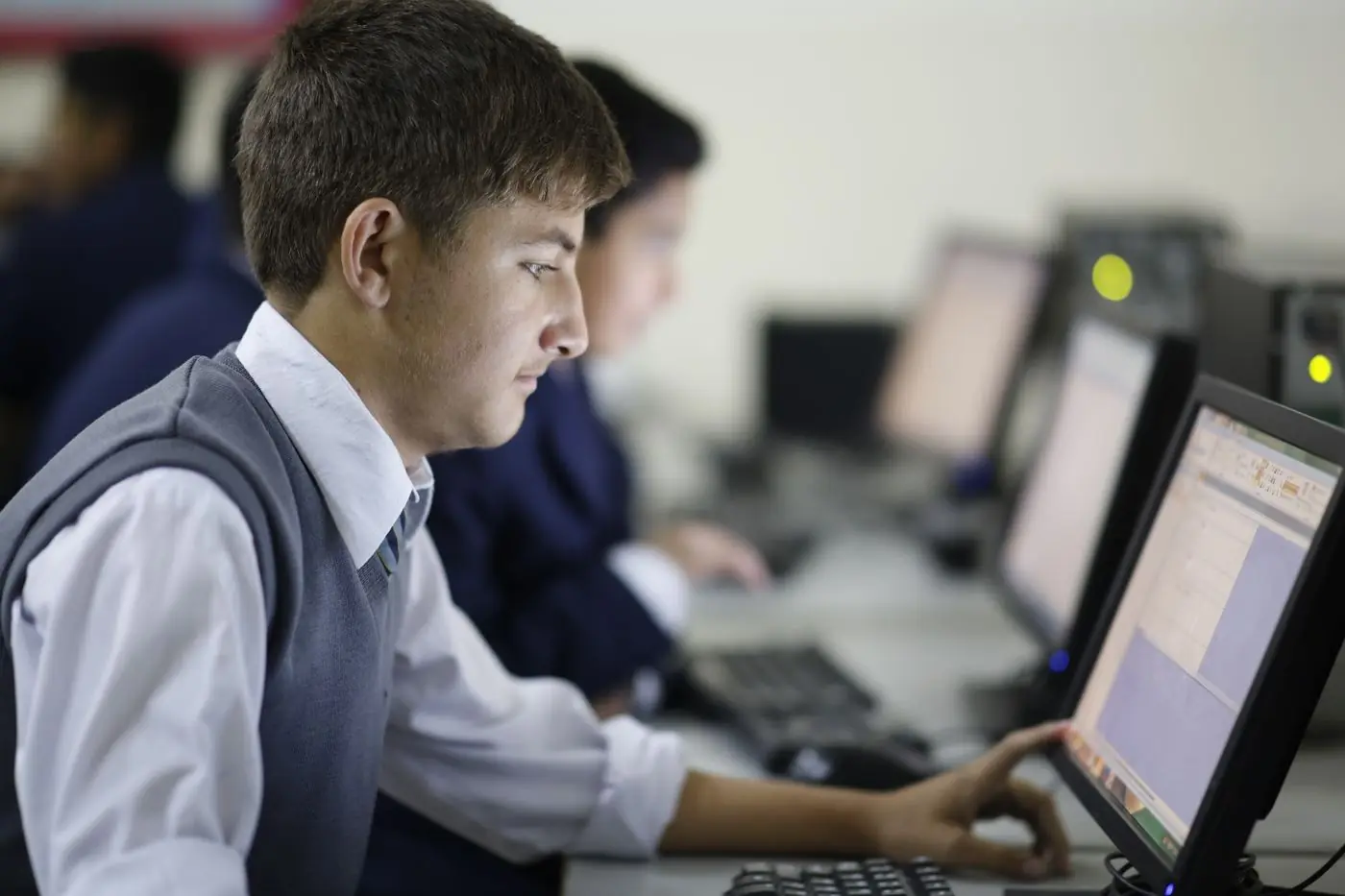 A student at work in the computer laboratory